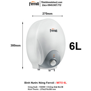 Bình nóng lạnh Ferroli Mito 6L