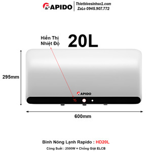 Bình nóng lạnh Ferroli Rapido HD 20L