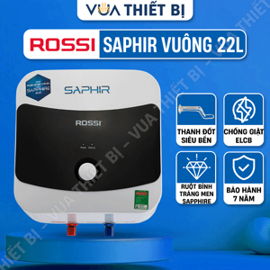 Bình nóng lạnh Rossi Saphir RSR22SQ - 22 lít, vuông