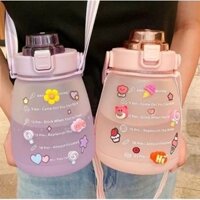 Bình Nước 1.3 Lít Chất Liệu An Toàn - Có Vạch Báo Giờ Tiện Lợi - giao màu ngẫu nhiên