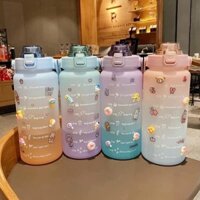Bình nước 2 lít có vạch báo giờ siêu cute