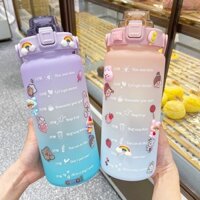 Bình nước 2 lít ombre nhắc nhỡ giờ uống nước | Shin Store