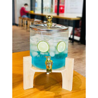 Bình Nước 2300ML Nắp Gấu Kèm Chân Gỗ Mẫu Mới 2024