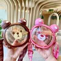 Bình Nước 750ml 2 Đầu Uống Hình Gấu Cute Cho Bé - Mẫu Mới 2024