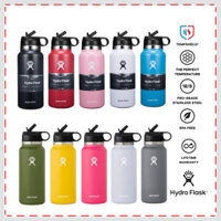 Bình nước bằng thép không gỉ HydroFlask 32oz 40oz có nắp ống hút cho đồ uống nóng lạnh, Bình nước thể thao cách nhiệt tường đôi