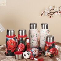 Bình nước bằng thép không gỉ AWNGD, Bình nước giữ nhiệt cách nhiệt mỏng màu trơn di động, Bình nước lạnh nóng tròn chống rò rỉ Đi bộ đường dài ngoài trời