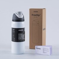 Bình nước bằng thép không gỉ cách nhiệt Owala FreeZip có ống hút, Bình nước thể thao không chứa BPA, Tuyệt vời cho du lịch, 32Oz, Nhút nhát