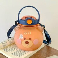 Bình nước bình đựng trà sữa dáng tròn dễ thương bình nước kute hình thú dung tích 1430ml