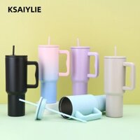Bình Nước Cách Nhiệt KSAIYLIE, Cốc Hút Chân Không Di Động 40oz, Dung Tích Lớn Có Tay Cầm Ống Hút Thép Không Gỉ 304 Cốc Nóng