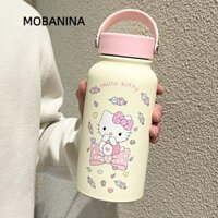 Bình nước cách nhiệt MOBANINA, Cốc hút chân không hình bướm xanh bằng thép không gỉ, Cốc giữ nhiệt Hello Kitty 900ml