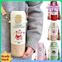 Bình nước cách nhiệt ống hút 480ml có dây đeo cốc cách nhiệt chân không cho nam giới
