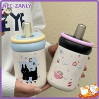 Bình nước cách nhiệt NEC-ZANLY, Cốc hút chân không Hello Kitty 500ml, Cốc giữ nhiệt xe hơi bằng thép không gỉ hoạt hình mèo đen