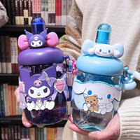Bình nước cầm tay lớn Kuromi Cinnamoroll chính hãng cho phụ nữ với ngăn đựng trà, bình nước Tritan chống rò rỉ, cốc nhựa dễ thương Hello Kitty My Melody cho bé gái, cốc đá, cốc nước quà tặng cho bé gái