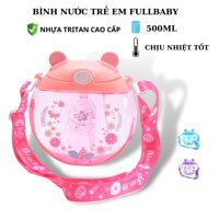 Bình Nước Cho Bé Cute Bền Đẹp Hình Bánh Rán Nhựa An Toàn Chống Va Đập 500ml FBBBN05