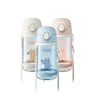 Bình Nước Cho Bé GOKI ZUZU, Bình Uống Nước Trẻ Em Inochi Có Ống Hút 520ml