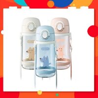 Bình Nước Cho Bé GOKI ZUZU, Bình Uống Nước Trẻ Em Inochi Có Ống Hút 520ml