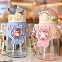 Bình nước cho trẻ đi học hình gấu 680 ml. Nhựa PPSU, vòi hút SILICON