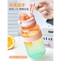 Bình nước cho trẻ em, cốc nhựa dung tích lớn cho trường học, bình nước thể thao mùa hè cho học sinh, cốc có ống hút di động, mẫu mới