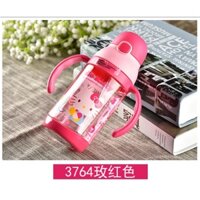Bình Nước Có Ống Hút Hello Kitty Cho Bé Gái Mẫu Giáo 400ml