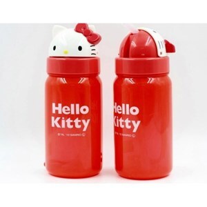 Bình nước có vòi hút skater cho bé hình Hello Kitty 350ml