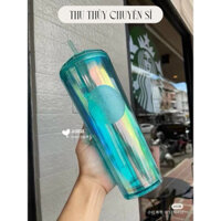 Bình nước cốc ly chất liệu nhựa cao cấp màu xanh tím óng ánh dung tích 710ml siêu đẹp