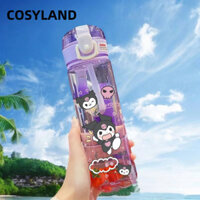 Bình Nước COSYLAND, Cốc Nhựa Trẻ Em Dung Tích Lớn Sanrio 560ML, Cốc Nước Thể Thao Kuromi Di Động Bằng Nhựa Dễ Thương Mùa Hè