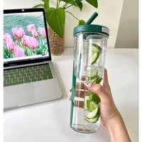 Bình nước detox dung tích 700ml bình nước có ngăn lọc trà kèm ống hút tiện lợi