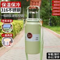 bình nước detox lock&lock Cốc cách nhiệt dung tích lớn bé gái cốc nước inox 316 thể thao nam cách nhiệt chai nước du lịch ngoài trời dây đeo chai nước bình inox đựng nước bình giữ nhiệt đựng nước trái cây