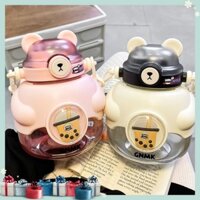 Bình Nước Dung Tích Lớn 1100ml Ly uống đôi Họa Tiết Hoạt Hình Dễ Thương Chai nước Cub