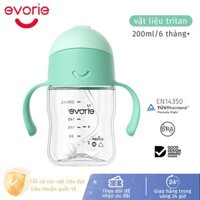 Bình nước Evorie chống sặc cho bé tập uống nước chất liệu tritan độ bền cao chịu nhiệt,200ml,xanh lá