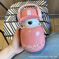 Bình nước gấu Dễ thương 680ml Kèm Dây Đeo Và Ống Hút B49 - ZUZU( giao màu ngẫu nhiên )