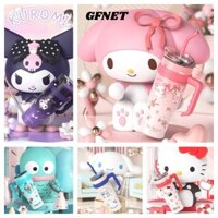 Bình nước GFNET, Bình giữ nhiệt dung tích cao 1200ml bằng thép không gỉ, Quà tặng Sanrio Hello Kitty Kuromi Cinnamoroll Melody với ống hút chân không Bình nước trẻ em