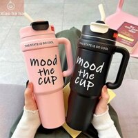 Bình Nước Giữ Nhiệt 1000ML INOX 316, Ly Giữ Nhiệt MOOD THE CUP Kèm Ống Hút Cốc Giữ Nhiệt