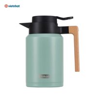 Bình nước giữ nhiệt 350ml - 500ml Hokori Việt Nhật. Ấm giữ nhiệt Hokori Việt Nhật quai gỗ 1500ml. Chất liệu an toàn