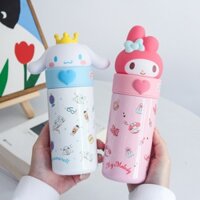 Bình Nước Giữ Nhiệt 350ml Sanrio Melody Kuromi Hello Kitty Cinnamoroll Pochacco