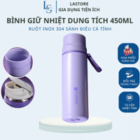 Bình Nước Giữ Nhiệt 450ml Lõi Inox 304 Cao Cấp, Giữ Nhiệt & Lạnh Lâu, Chống Rò Rỉ, Phong Cách Sành Điệu, Cá Tính