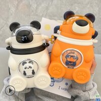 Bình nước giữ nhiệt 600ml hình gấu có nhiệt độ