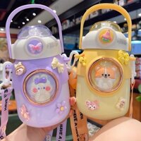 Bình nước giữ nhiệt 700ML INOX 316 họa tiết cute, bình giữ nhiệt cho bé có dây đeo BN01
