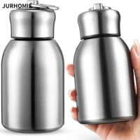 Bình nước giữ nhiệt cách nhiệt mỏng JURHOMIE, Bình nước bằng thép không gỉ màu trơn di động, thể thao chống rò rỉ đi bộ đường dài ngoài trời Bình nước nóng lạnh