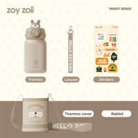 Bình nước giữ nhiệt cho bé Zoyzoii®E8 Animal Series Thermos Cup ( Thỏ Xám )