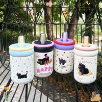 Bình Nước Giữ Nhiệt CONFIANZA, Có Tay Cầm Cốc Hút Chân Không Mèo Hoạt Hình, Nắp Mùa Đông Ống Hút 316 Thép Không Gỉ Di Động Đồ Uống Nhân Viên Văn Phòng