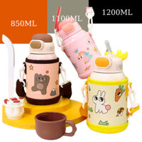 Bình nước giữ nhiệt cute cao cấp cho bé đi học 650ml inox 316