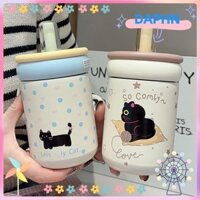 Bình Nước Giữ Nhiệt DAPHS, Cốc Hút Chân Không Mèo Hoạt Hình 500ML, Nắp Di Động Ống Hút Thép Không Gỉ 316 Cốc Cách Nhiệt Di Động Nhân Viên Văn Phòng