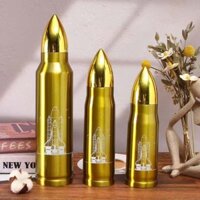 Bình Nước Giữ Nhiệt Dung Tích Lớn Bằng Thép Không Gỉ Hình Viên Đạn Sáng Tạo