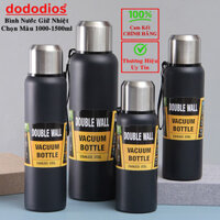 Bình Nước Giữ Nhiệt Dung Tích 1000-1500ml Inox Giữ Nhiệt Nóng Lạnh 8-12 Tiếng Có Nắp, Lưới Lọc Trà, Ly Nước Bình Giữ Nhiệt Cute Hãng Dododios - Màu Đen - 1000ml