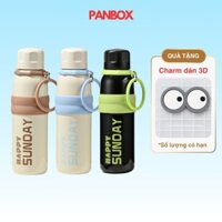 Bình nước giữ nhiệt Happy Sunday, ly nước giữ nhiệt dung tích 650ml bằng inox 316, ly giữ nhiệt nước nóng lạnh 12 tiếng