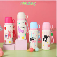 Bình Nước Giữ Nhiệt Họa Tiết Chú Mèo Dễ Thương Cho Nữ 550ML