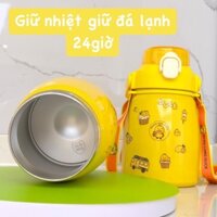 bình nước giữ nhiệt inox 304 con vịt vàng 900ml