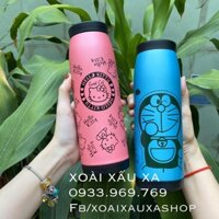 bình nước giữ nhiệt inox hello kitty, đoraemon dễ thương