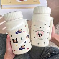 Bình Nước Giữ Nhiệt PinkCup Họa Tiết Dễ Thương Cho Bé Trai, Bé Gái Giữ Nhiệt Nóng Lạnh Không Gỉ Inox 316 PC50